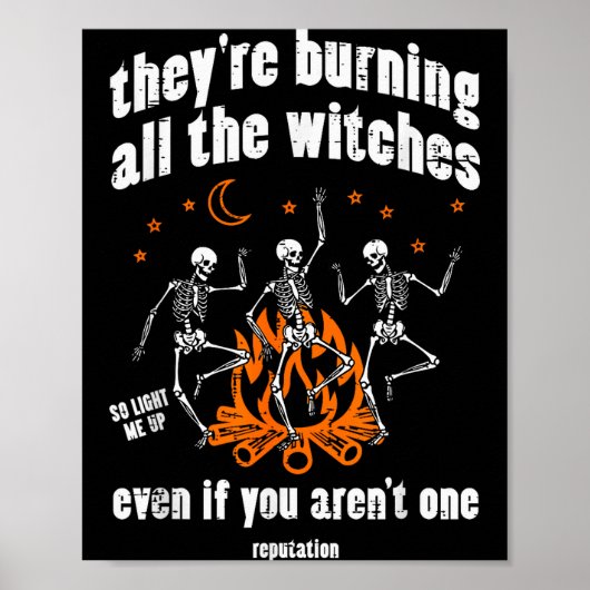 Poster Witches Skeletons Dancing Funny Halloween Costume  (Devant)
