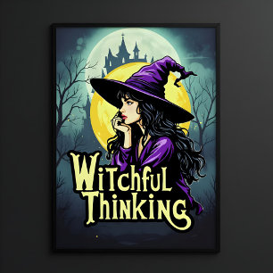 Poster Witchfull Thinking Halloween Witch Thinking design