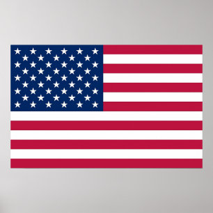 Poster with Flag of United States of America