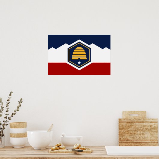 Poster with Flag of Utah, USA (Keuken)