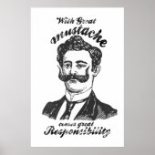 Poster With great mustache comes great responsibility. (Devant)