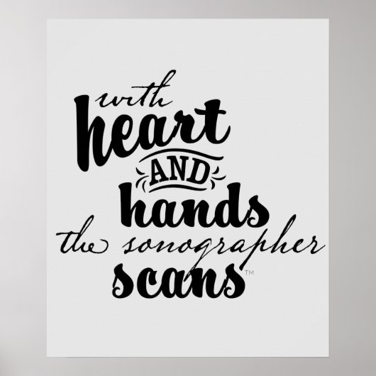 Poster With Heart and Hands the Sonographer Scans (Devant)