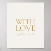 Poster With Love Elegant Wedding Favors Sign (Devant)