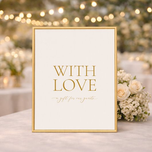 Poster With Love Elegant Wedding Favors Sign