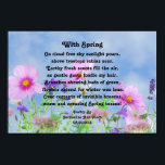 Poster With Spring Poetry<br><div class="desc">Lovely picture of flowers against a blue sky is featured,  along with the poem,  "With Spring",  written by Jacqueline Ann Piech,  on this poetry poster. Bright pastel colors and the poetry should help chase away those winter blues,  a great poster to keep or give as a gift!</div>