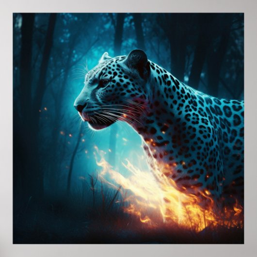 Poster Witte Leopard (Voorkant)
