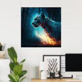 Poster Witte Leopard (Thuiskantoor)