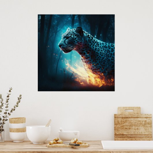 Poster Witte Leopard (Keuken)