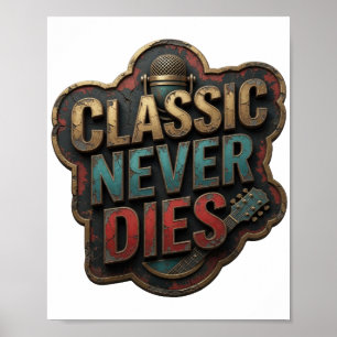 Poster Witty Gold CLASSIQUE NE MEURT JAMAIS