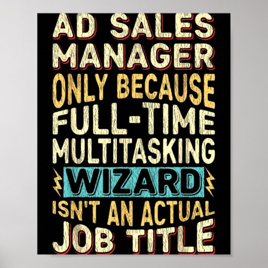 Poster Wizard Job Title Quote - Funny Ad S Manager (Devant)