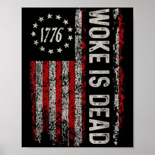 Poster Woke est mort drôle slogan sarcastique