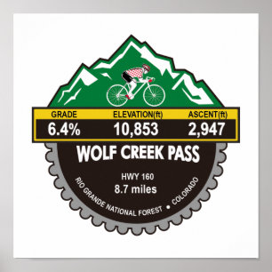 POSTER WOLESK PASS- RIO GRANDE NF, CO - "MONTAGNE"
