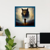 Poster Wolf animal Spirit 2 (Bureau à domicile)