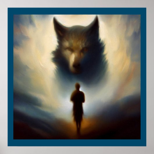 Poster Wolf animal Spirit 2 (Devant)