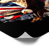 Poster Wolf Bald Eagle American Flag Full Moon New Years (Coin)