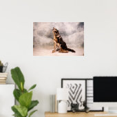 Poster Wolf Bodypainting Illusion (Bureau à domicile)