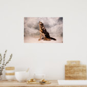 Poster Wolf Bodypainting Illusion (Cuisine)