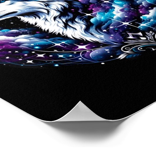 Poster Wolf Celestial Dream Night Howling Moon Funny Wolv (Coin)