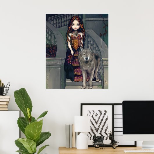 Poster Wolf Countess ART IMPRIMER loups gothique vampire (Bureau à domicile)