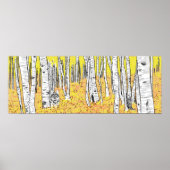 Poster Wolf dans Bois d'automne (Devant)