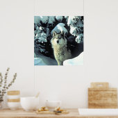 Poster Wolf Dans La Neige (Cuisine)