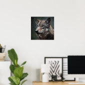 Poster Wolf dans un Cabine de la faune pluviale (Bureau à domicile)