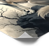 Poster Wolf dans un jardin japonais (Coin)