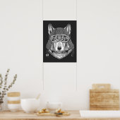 Poster Wolf Dog Motorcycle Rider (Cuisine)
