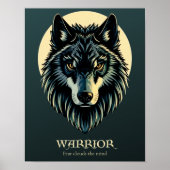Poster Wolf face fenrir guerrier tribal sans crainte Post (Devant)