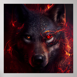 Poster Wolf Fire