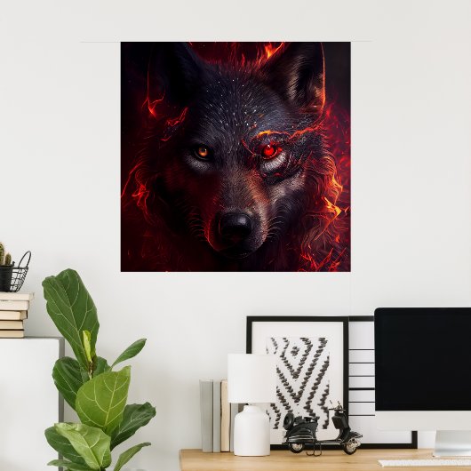 Poster Wolf Fire (Bureau à domicile)