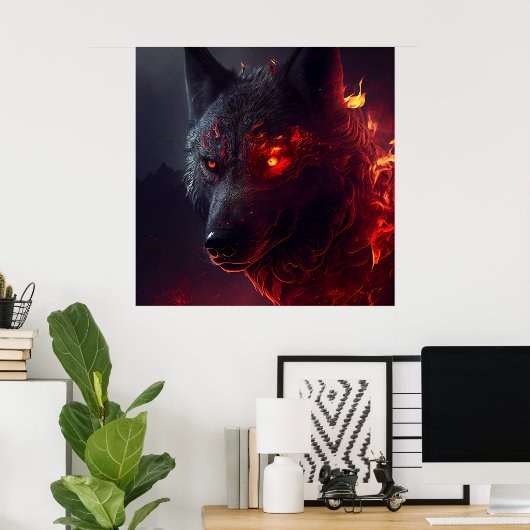 Poster Wolf Fire (Bureau à domicile)