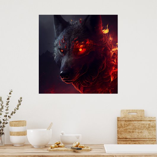 Poster Wolf Fire (Cuisine)