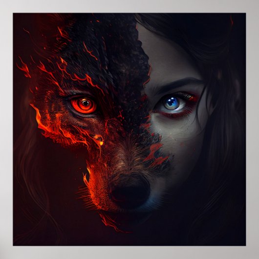 Poster Wolf Fire (Devant)
