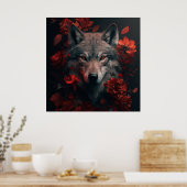 Poster Wolf Fleur (Cuisine)
