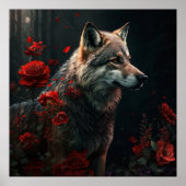 Poster Wolf Fleur (Devant)