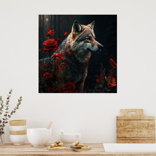 Poster Wolf Fleur (Cuisine)