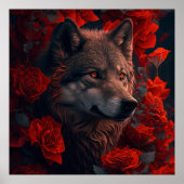 Poster Wolf Fleur (Devant)