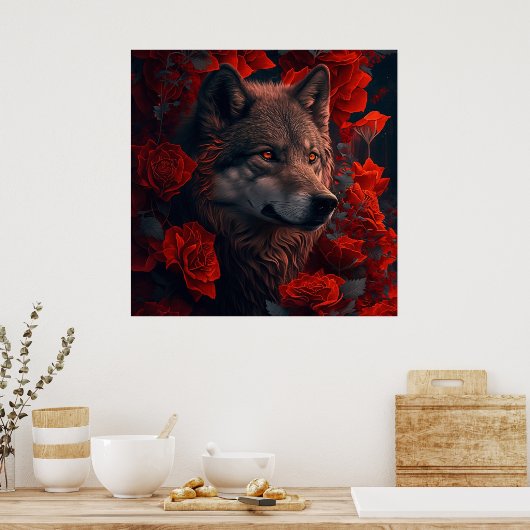 Poster Wolf Fleur (Cuisine)