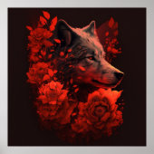 Poster Wolf Fleur (Devant)