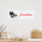 Poster Wolf Freedom Motivational Inspiration (Cuisine)