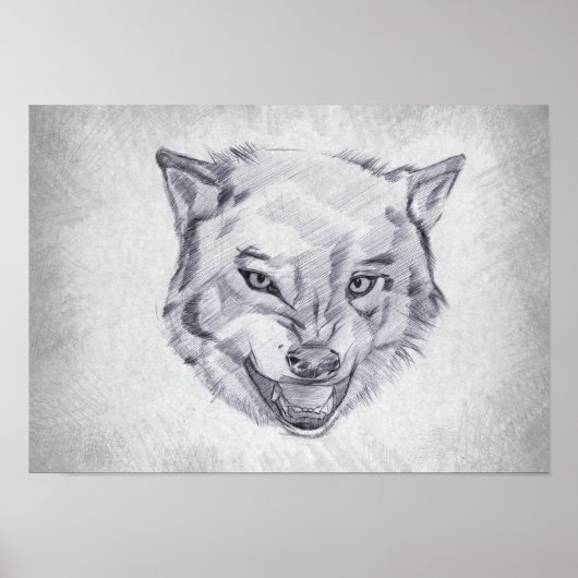Poster Wolf - Graphic Drawing (Devant)