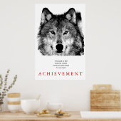 Poster Wolf gris Motivationnel unique noir et blanc (Cuisine)
