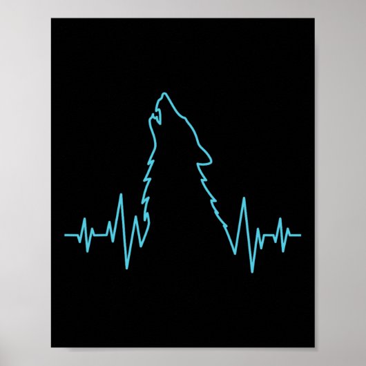 Poster Wolf Howling Pulse Heartbeat Wolves Costume animal (Devant)