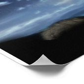 Poster Wolf hurle sur la lune (Coin)