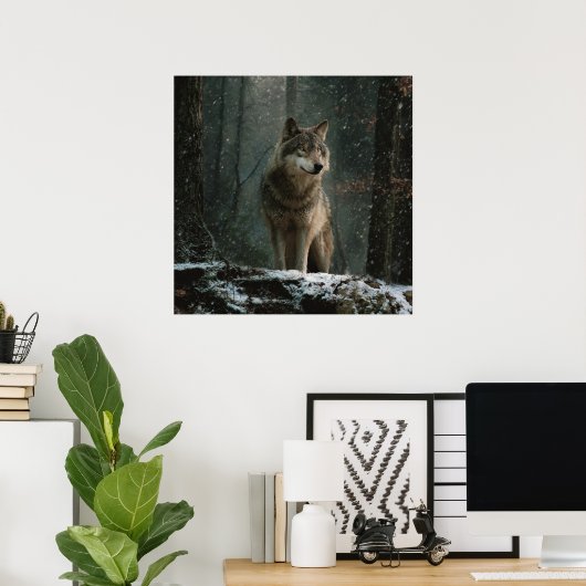 Poster Wolf in Winter (Bureau à domicile)