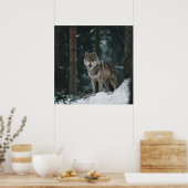 Poster Wolf in Winter (Cuisine)