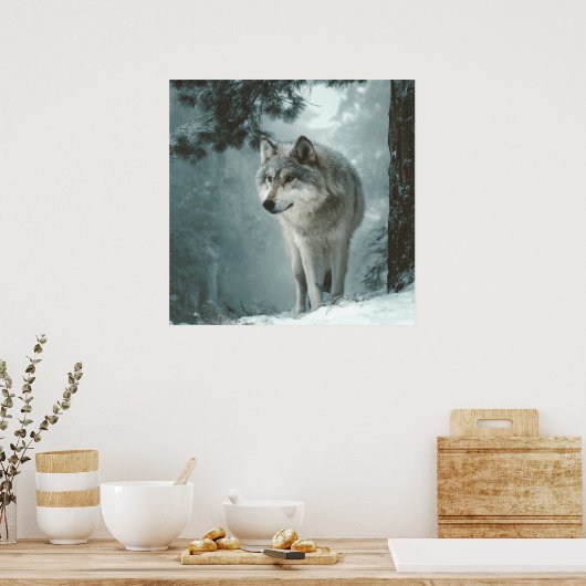 Poster Wolf in Winter (Cuisine)