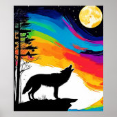 Poster Wolf Moon Howl Art (Devant)
