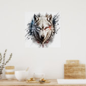 Poster Wolf Portrait Animal Peinture Faune En Plein Air (Cuisine)